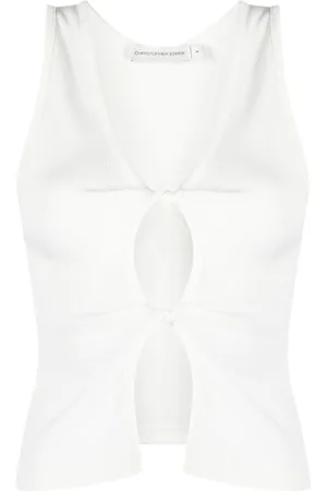 CHRISTOPHER ESBER Camiseta con diseño retorcido y aberturas