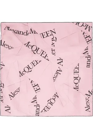 Alexander McQueen Mascada de seda con logo en jacquard