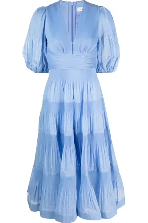 ZIMMERMANN Vestido midi con detalle de pliegues
