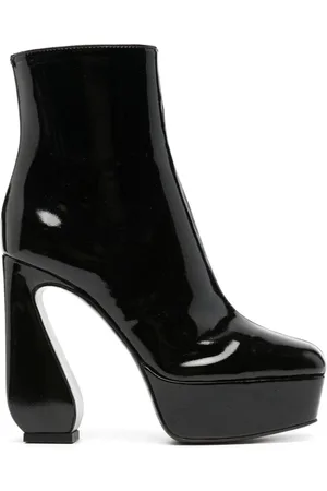 SI ROSSI Botas con acabado de charol y tacón de 140mm