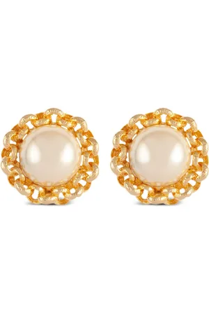 Susan Caplan Aretes de clip con perla artificial 1990