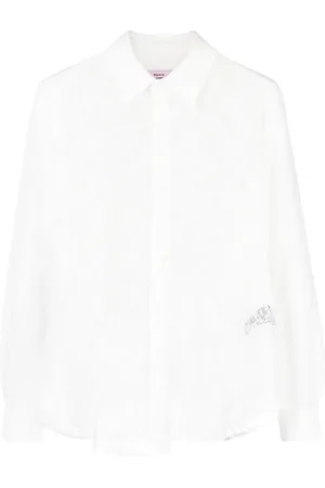 MARTINE ROSE Camisa con encaje floral