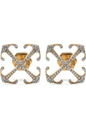 OFF-WHITE Aretes mini Arrow con detalles de cristal