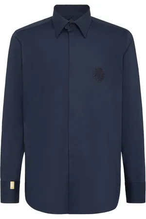 BILLIONAIRE Camisa stretch con logo bordado