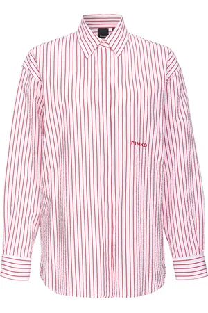 Pinko Camisa con rayas estampadas y logo bordado