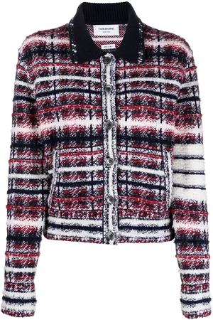Thom Browne Chamarra con estampado de cuadros y con motivo 4-Bar