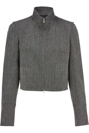 Salvatore Ferragamo Chamarra corta de tweed con cierre