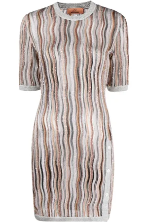 Missoni Vestido corto tejido con rayas estampadas