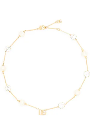 Dolce & Gabbana Collar con placa del logo y cristales