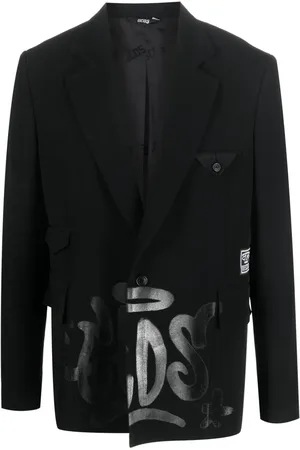 GCDS Blazer de seda con estampado de grafiti