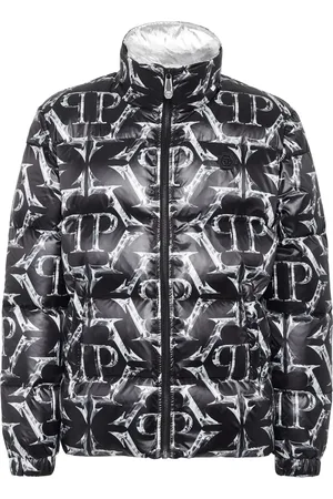 Philipp Plein Chamarra capitonada con logo estampado
