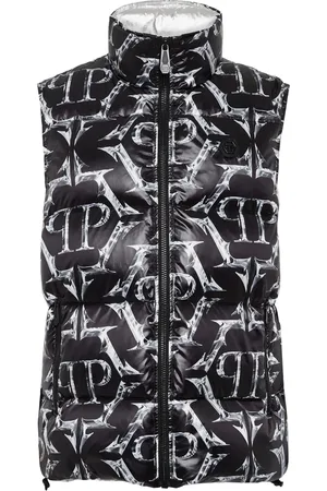 Philipp Plein Chaleco capitonado con logo estampado