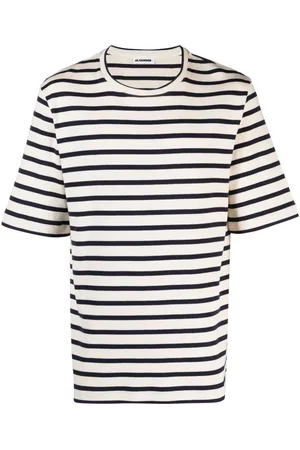Jil Sander Playera de canalé con rayas estampadas