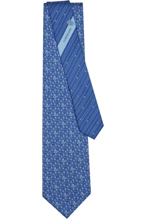 Salvatore Ferragamo Corbata de seda con estampado gráfico