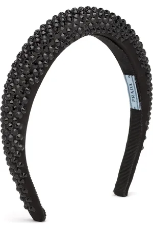 Prada Diadema de satén con detalles de cristal