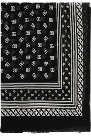 Dolce & Gabbana Mascada de seda con logo estampado