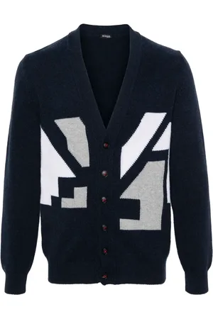 Kiton Cárdigan de cachemira tejido de intarsia