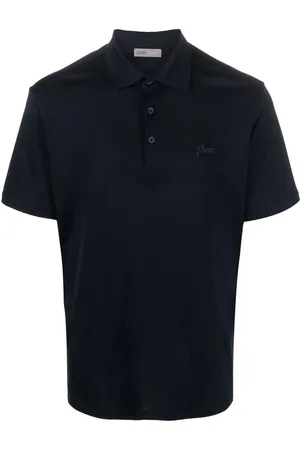 HERNO Playera tipo polo con logo en relieve