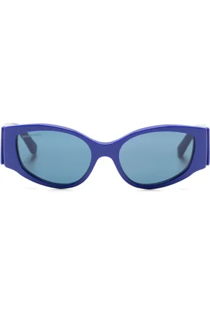 Balenciaga Lentes de sol con armazón redonda y logo estampado