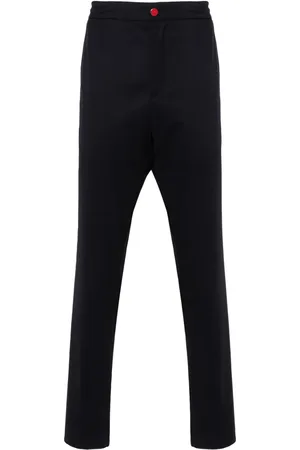 Kiton Pantalones tapered con parche del logo