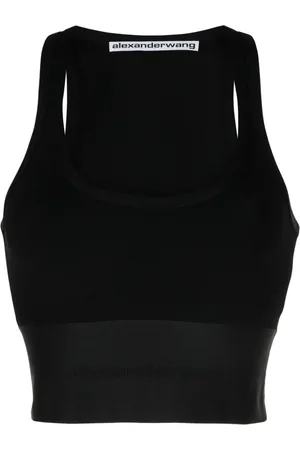 Alexander Wang Camiseta corta con logo en la pretina