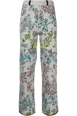 YANYAN KNITS Pantalones tejidos con motivo en intarsia Laza
