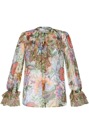 Etro Camisa con estampado floral y volantes