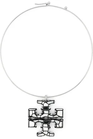 Tory Burch Collar con efecto pulido y placa del logo