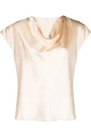 Vince Blusa de seda con cuello desbocado