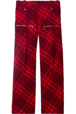 Burberry Pantalones anchos con cuadros estampados