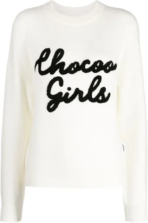 Chocoolate Suéter tejido con cuello redondo y logo en intarsia