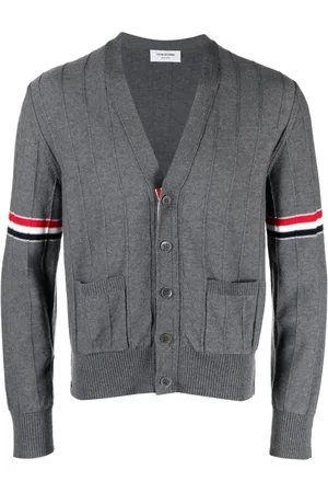 Thom Browne Cárdigan con rayas estampadas y cuello en V