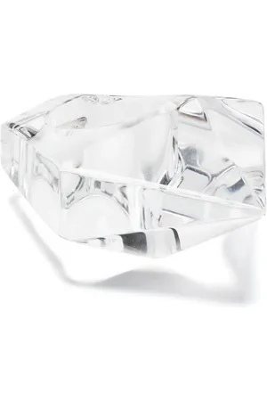 MONIES Anillo geométrico Vesper con diseño transparente