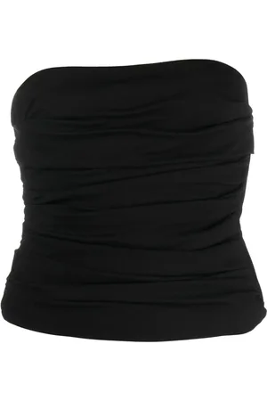 Moschino Top bandeau con diseño fruncido