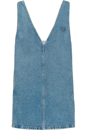 Prada Vestido de mezclilla con cuello en V