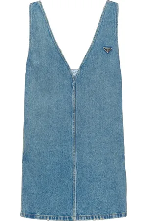 Prada Vestido de mezclilla con cuello en V