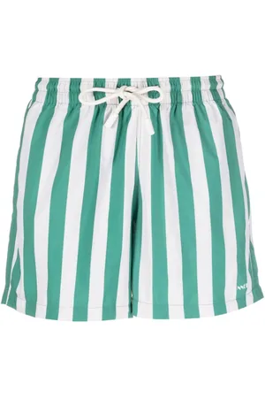 SUNNEI Shorts de playa con logo estampado y motivo de rayas