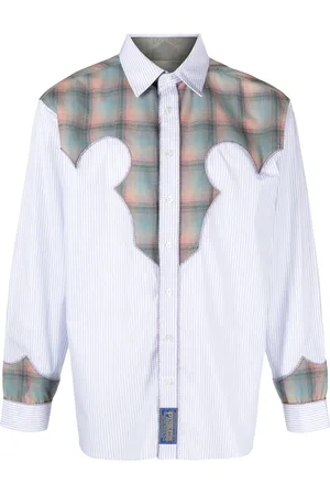 Maison Margiela Camisa con paneles estampados de rayas diplomáticas