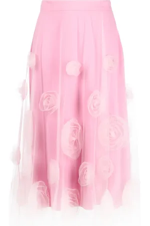 Viktor & Rolf Falda midi con apliques florales