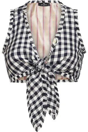 Etro Top corto con motivo de cuadros gingham