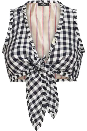 Etro Top corto con motivo de cuadros gingham