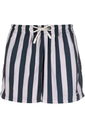SUNNEI Shorts de playa con logo estampado y motivo de rayas