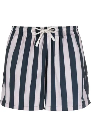 SUNNEI Shorts de playa con logo estampado y motivo de rayas