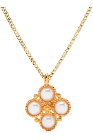 Kenneth Jay Lane Collar de cadena con dije de perla