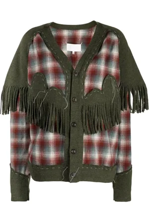Maison Margiela Camisa con flecos y motivo de cuadros