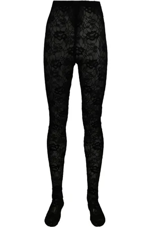 Saint Laurent Pantimedias con detalles de encaje