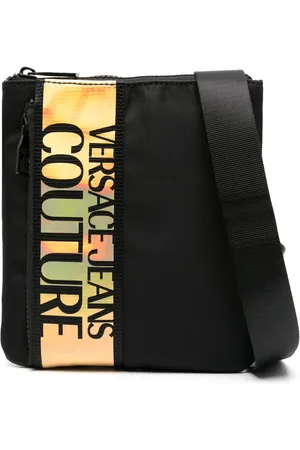 VERSACE Mochila tipo mensajero con franja del logo