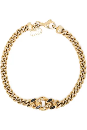 Dior Pulsera con detalles de strass y logo CC 1990