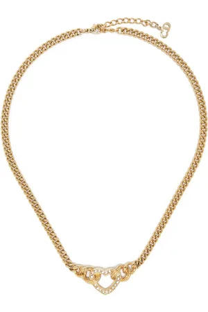 Dior Collar de cadena con dije de corazón 1990