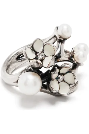 SHAUN LEANE Anillo Cherry Blossom con diamantes y perlas